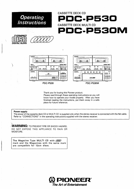 Descargar : PIONEER PDC-P530 Guía del usuario Inglés