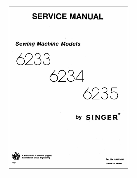 Download : SINGER 6235 Service Manual English